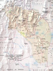 Mapa de relieve sombreado de la provincia de La Rioja.