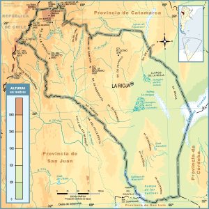 Mapa topográfico de la provincia de La Rioja.