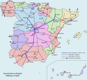 Mapa ferroviario de España
