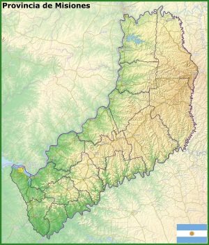 Mapa físico de la provincia de Misiones
