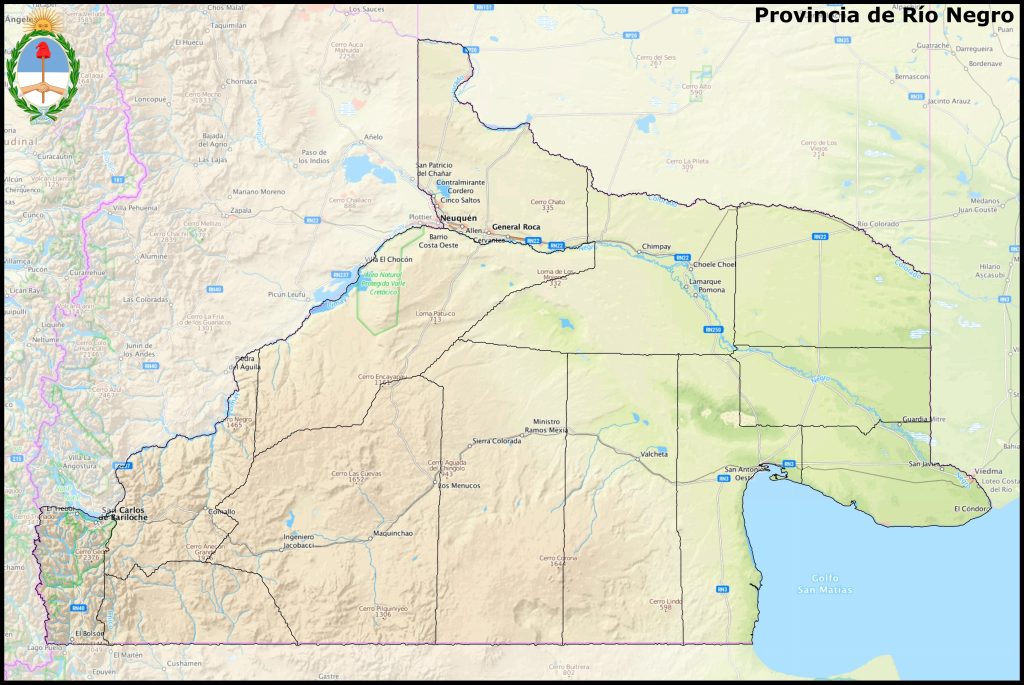 Mapa de la provincia de Río Negro.