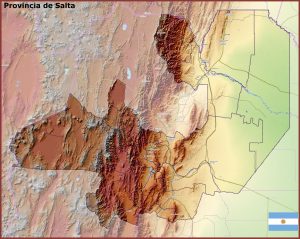 Mapa físico de la provincia de Salta
