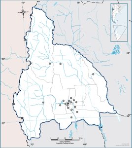 Mapa político mudo de la provincia de San Juan (Argentina).