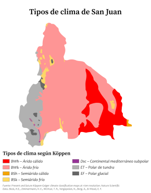 Mapa climático de la provincia de San Juan (Argentina)