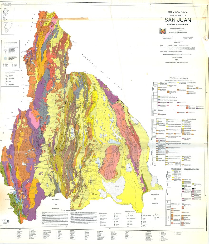 Mapa geológico de la provincia de San Juan (Argentina).