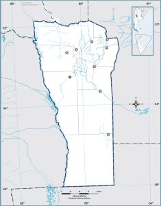 Mapa político mudo de la provincia de San Luis.