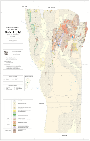 Mapa geológico de la provincia de San Luis