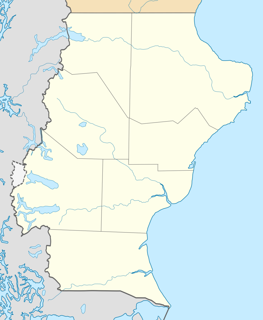 Mapa mudo de la provincia de Santa Cruz (Argentina).