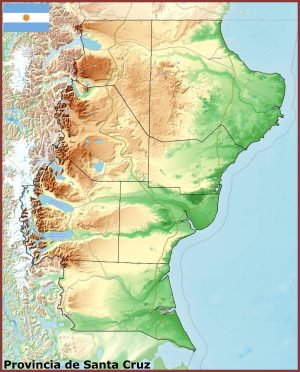 Mapa físico de la provincia de Santa Cruz (Argentina)
