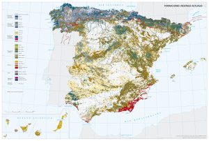 Mapa de las formaciones vegetales actuales de España 1997-2007.
