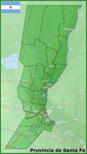 Mapa físico de la provincia de Santa Fe