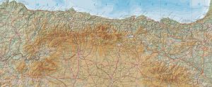 Mapa de la cordillera Cantábrica