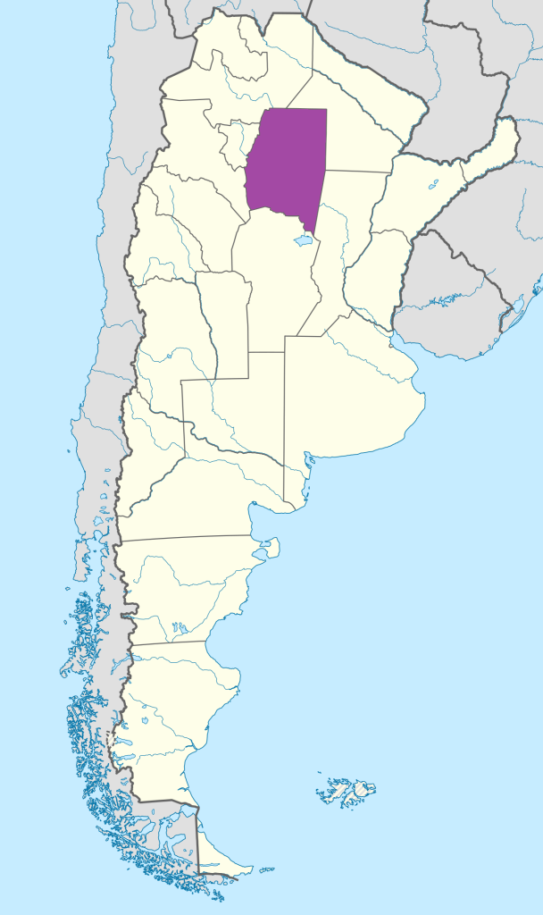 Mapa de ubicación de la provincia de Santiago del Estero en Argentina.