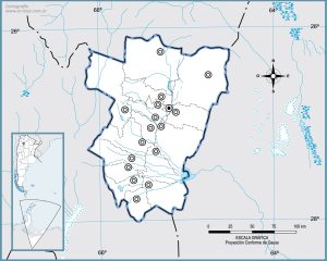 Mapa político mudo de la provincia de Tucumán.