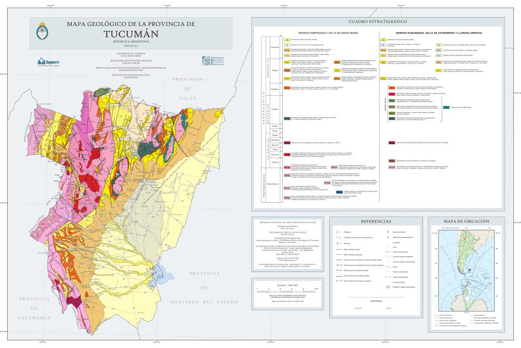 Mapa geológico de la provincia de Tucumán.
