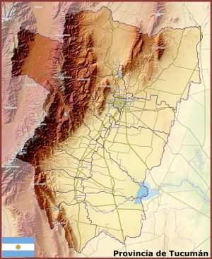 Mapa físico de la provincia de Tucumán