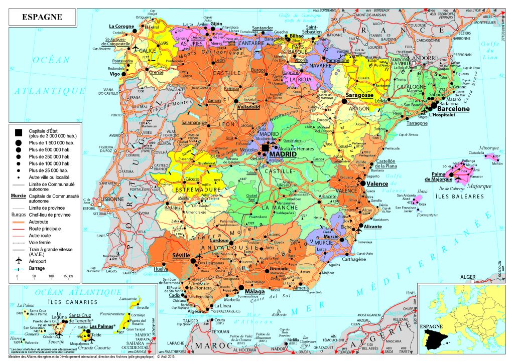 Mapa político de España.
