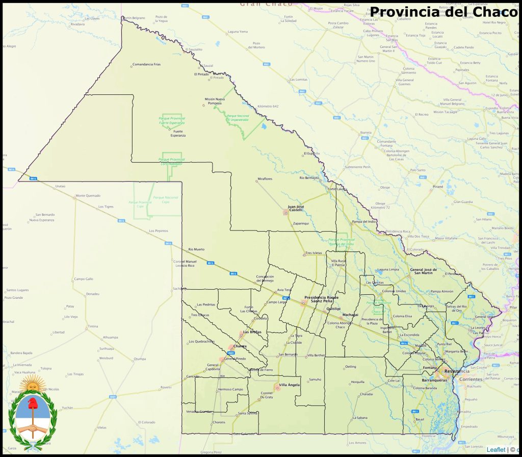 Mapa de la provincia del Chaco.