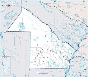 Mapa político mudo de la provincia del Chaco.