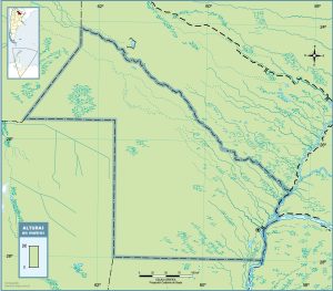 Mapa topográfico en blanco de la provincia del Chaco.