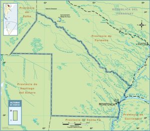 Mapa topográfico de la provincia del Chaco.