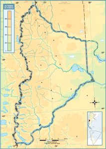 Mapa topográfico en blanco de la provincia del Neuquén.