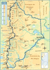 Mapa topográfico de la provincia del Neuquén.