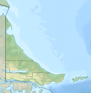 Mapa físico en blanco de la provincia de Tierra del Fuego.