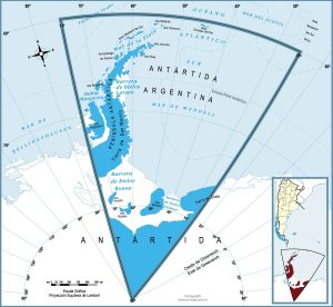 Mapa de la Antártida Argentina.