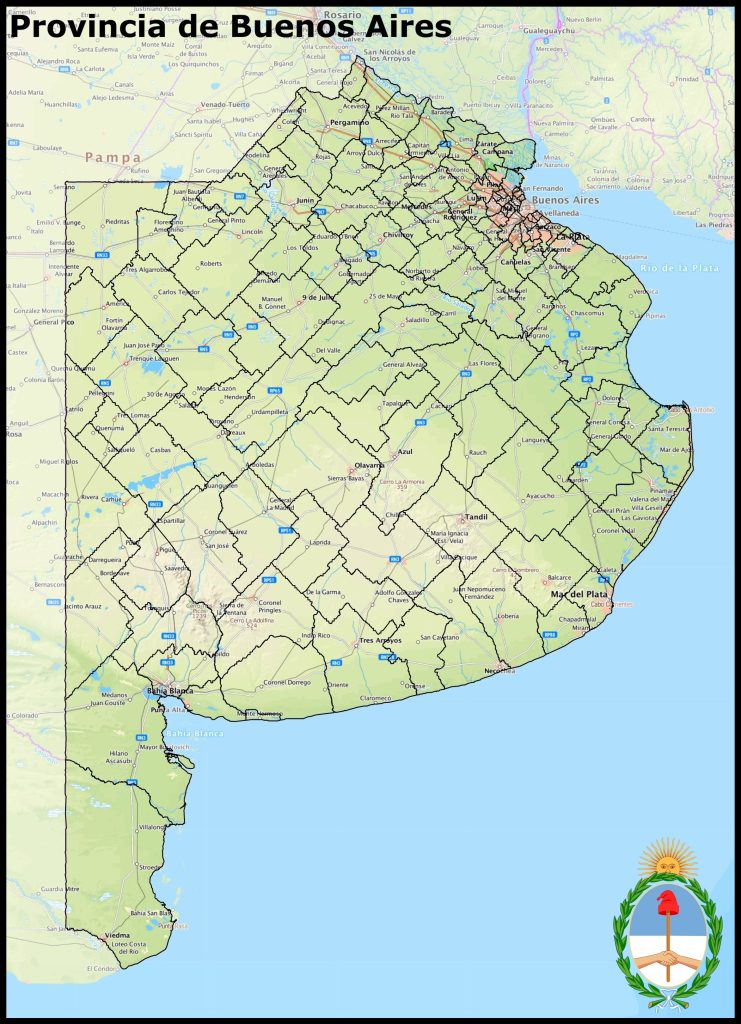 Mapa de la provincia de Buenos Aires.