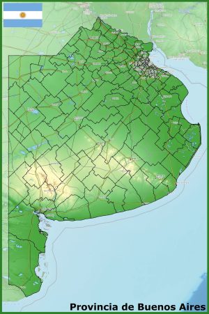 Mapa físico de la provincia de Buenos Aires