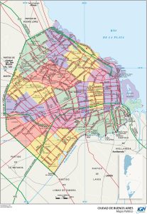 Mapa político de la provincia de Buenos Aires.