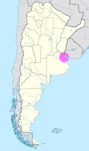 Mapa de ubicación de la ciudad de Buenos Aires en Argentina.