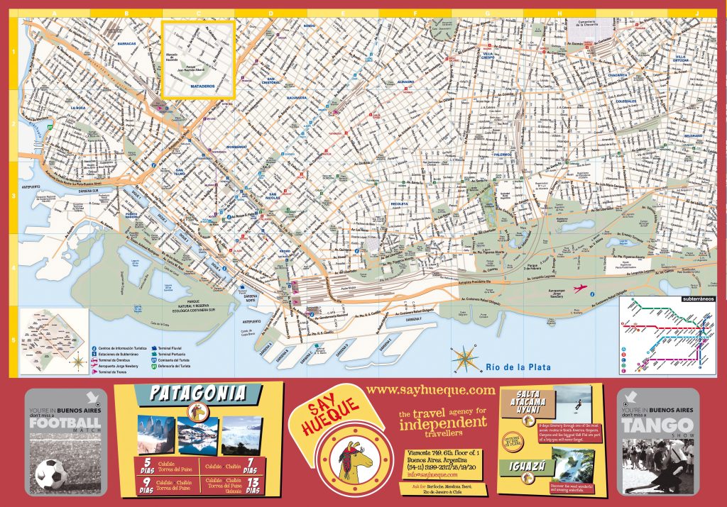 Mapa turístico de la ciudad de Buenos Aires.