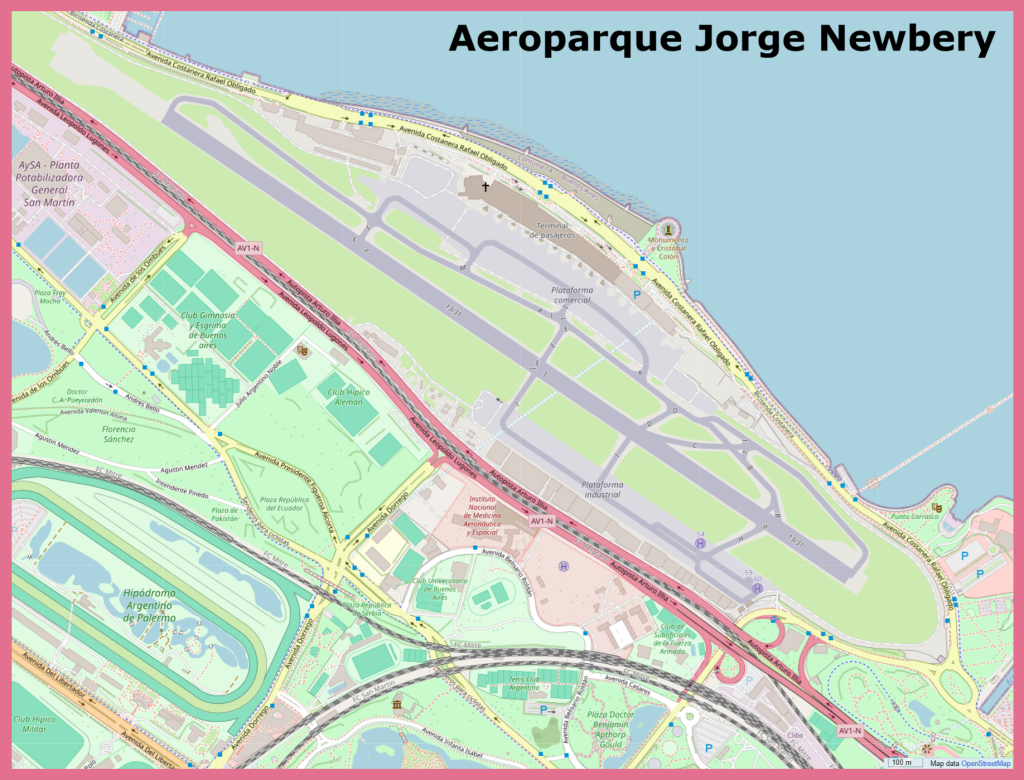Plano del Aeroparque Jorge Newbery.