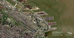 Foto aérea del puerto de Buenos Aires.