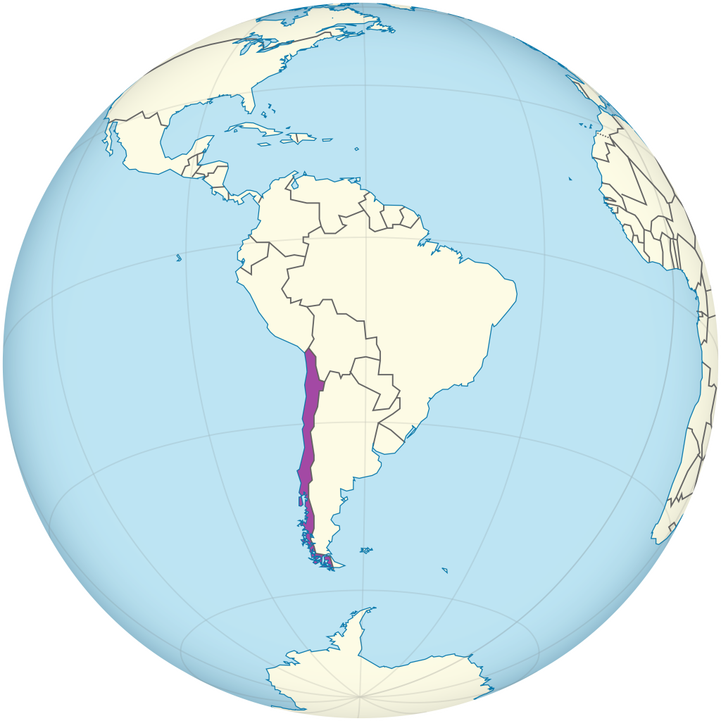 Mapa de ubicación de Chile.