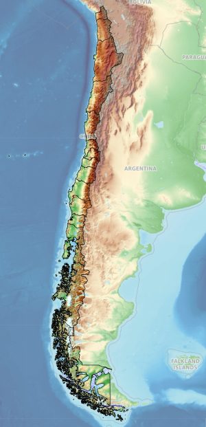 Mapa físico de Chile