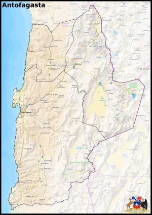 Mapa de la región de Antofagasta