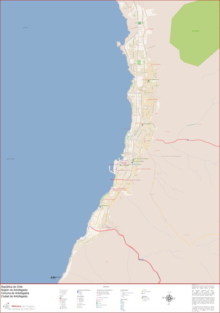 Plano de la ciudad de Antofagasta.