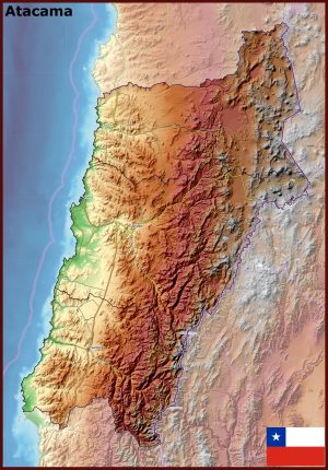 Mapa físico de la región de Atacama