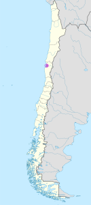 Mapa de ubicación de la ciudad de La Serena en Chile.