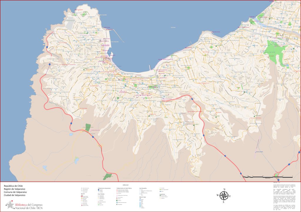 Plano de la ciudad de Valparaíso (Chile).