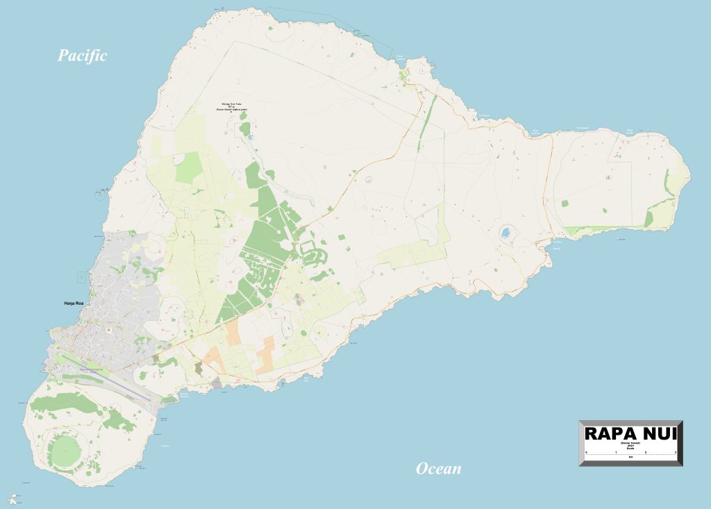 Mapa de la isla de Pascua.