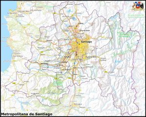 Mapa de la región Metropolitana de Santiago