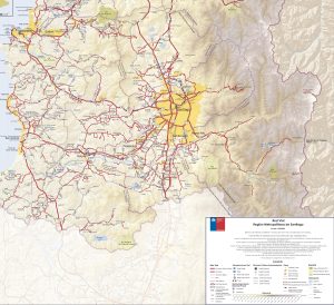 Mapa de carreteras de la región Metropolitana de Santiago