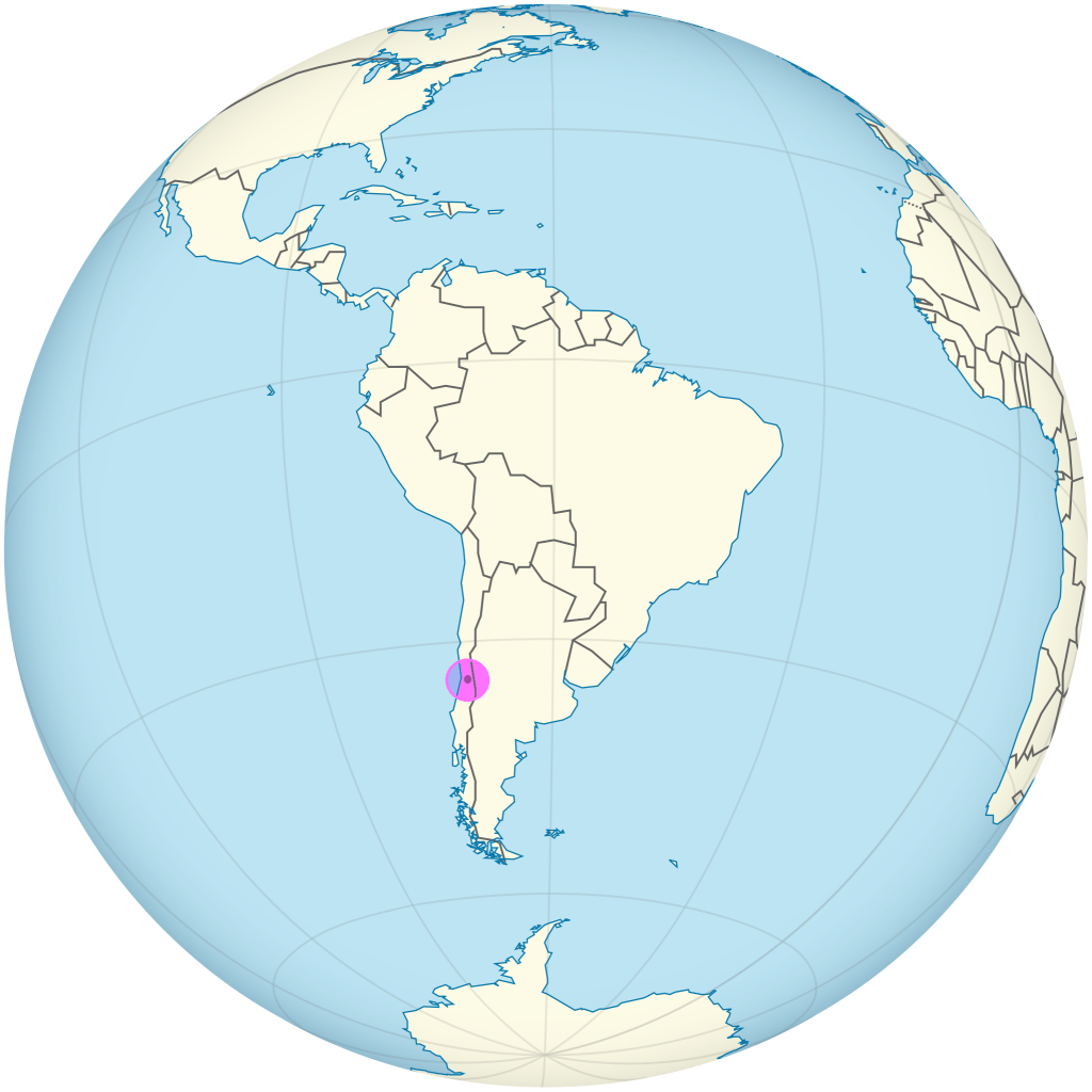 Mapa de ubicación de la ciudad de Santiago de Chile.