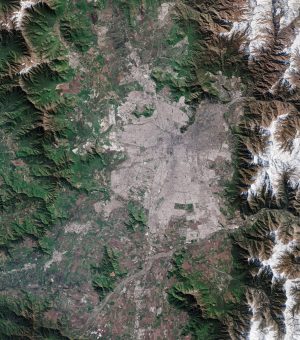 Área Metropolitana de Santiago en 2022, vista satelital