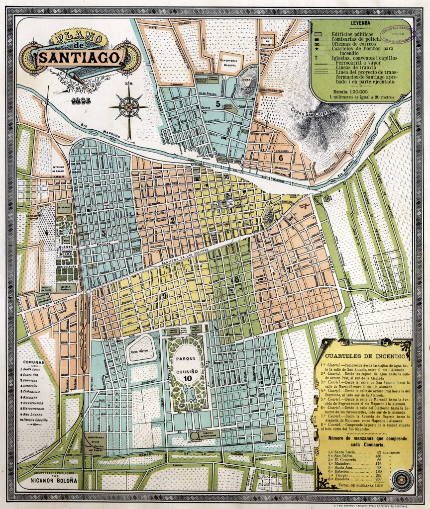 Plano de Santiago, 1895.