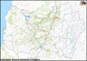 Mapa de la región del Libertador General Bernardo O’Higgins
